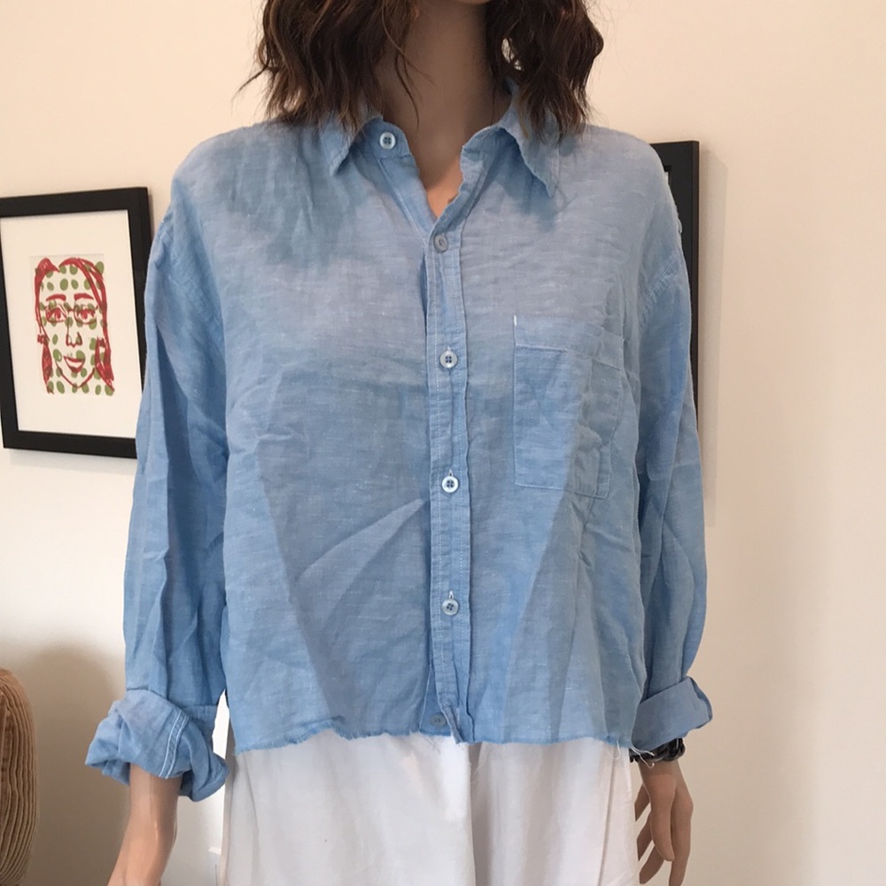 Vintage brand cropped button up